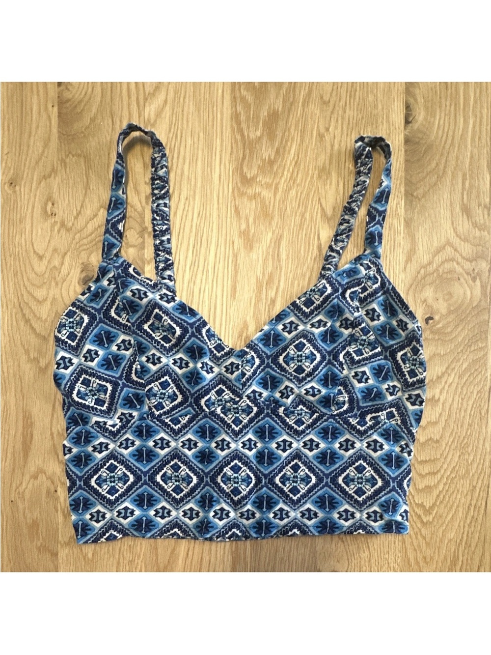 Hollister y2k Blue Geometric Cropped Cami